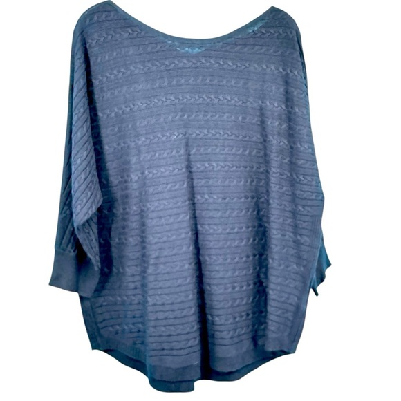 Market & Spruce Sweaters - Cable Knit Dolman Pullover Sweater Navy
